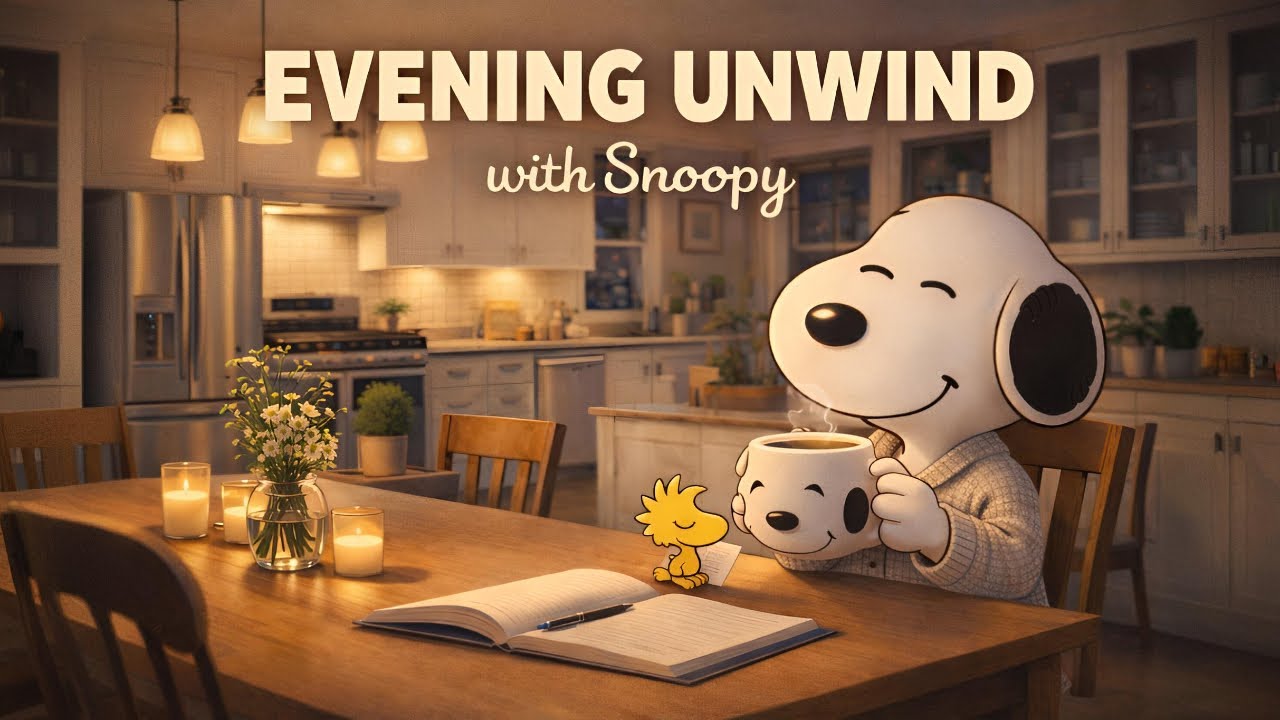 Evening Unwind with Snoopy ☕ Smooth Jazz for Cozy Nights, Quiet Thoughts, and Slow Living