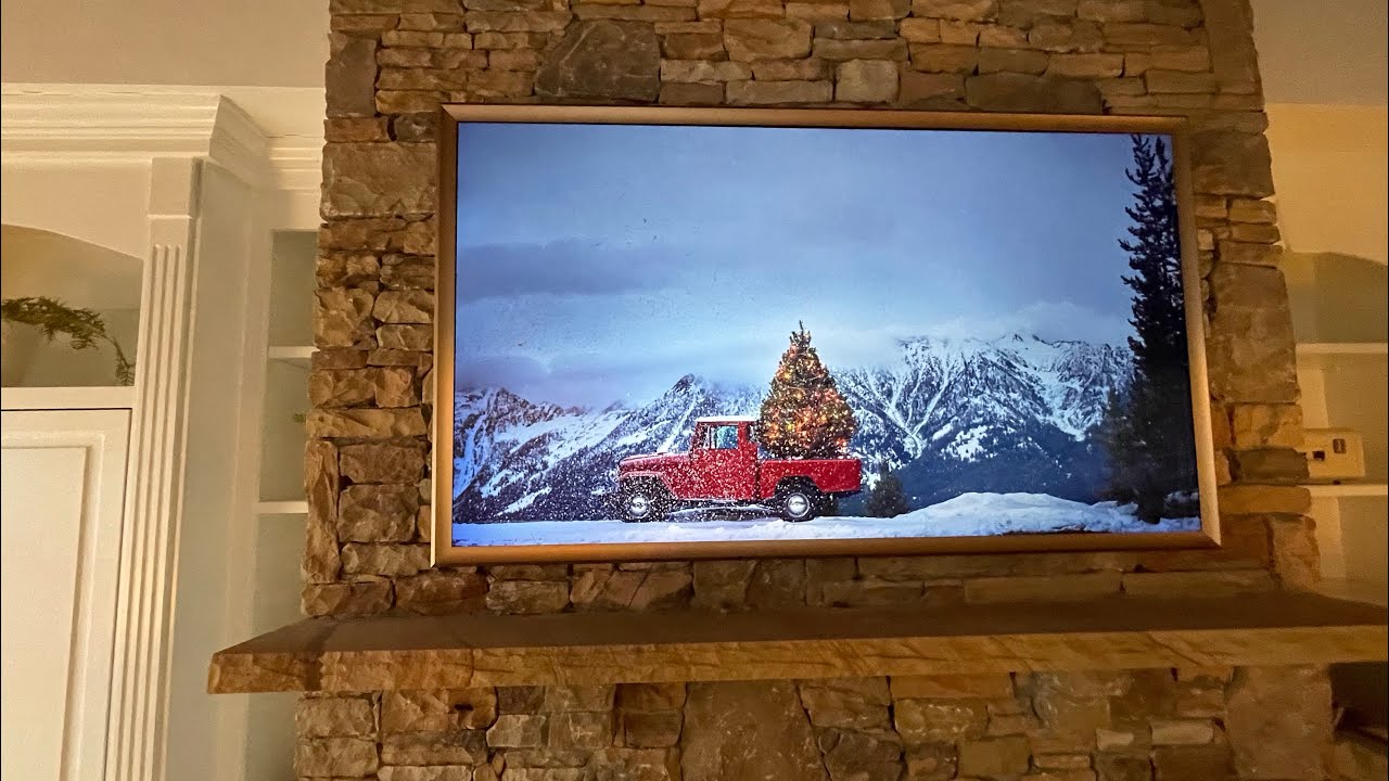 DIY Frame TV on Brick Fireplace