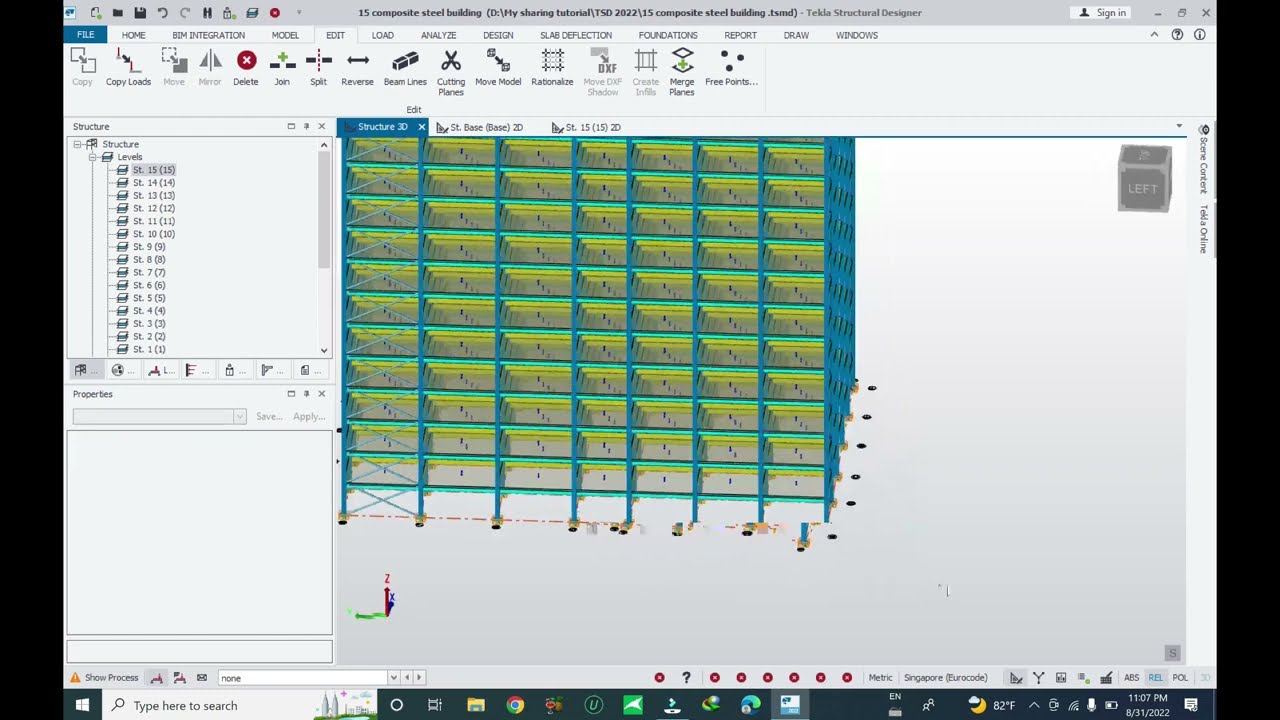 15 storeys composite steel building in Tekla Structural Designer part2
