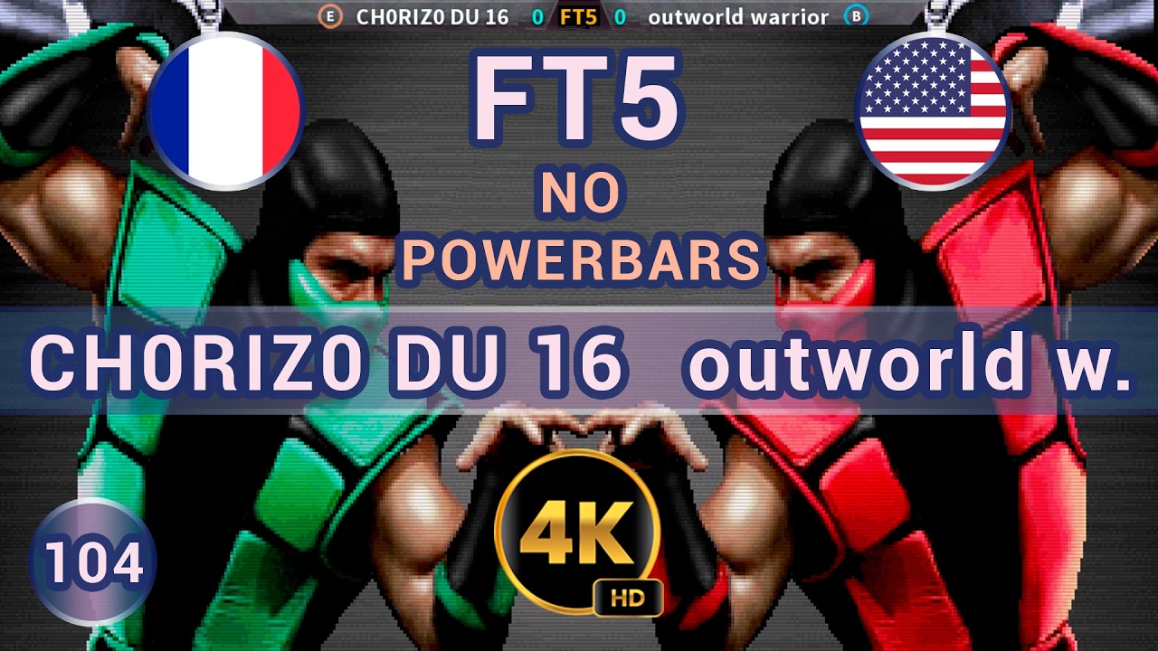 UMK3 - 🇫🇷 CH0RIZ0 DU 16 vs outworld warrior 🇺🇸 FT5 / 4K 60 FPS #umk3 #t99hex #t99h #team99hits