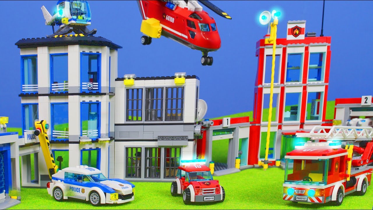 Polizei- und Feuerwehrstation zum Zusammenbauen