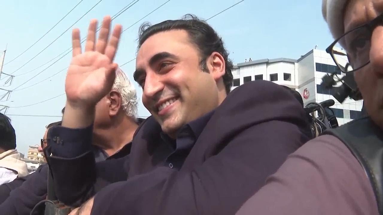 Pakistan People’s Party  chairman Bilawal Bhutto Zardari holds election rally