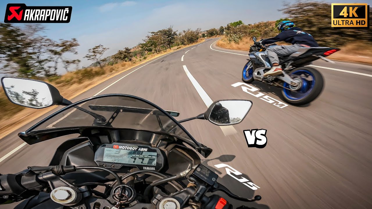 R15 V3 vs R15M 🔥 Akrapovic R9 Exhaust SOUND TEST on Kalsubai | R15 v3 Full Throttle on Craziest Lean