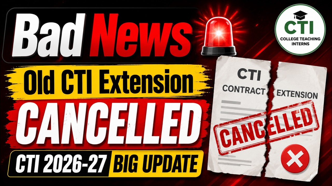 Old CTI Extension CANCELLED? 🚨 Fresh Recruitment Again! | CTI 2026-27 BIG UPDATE | CTI Latest News