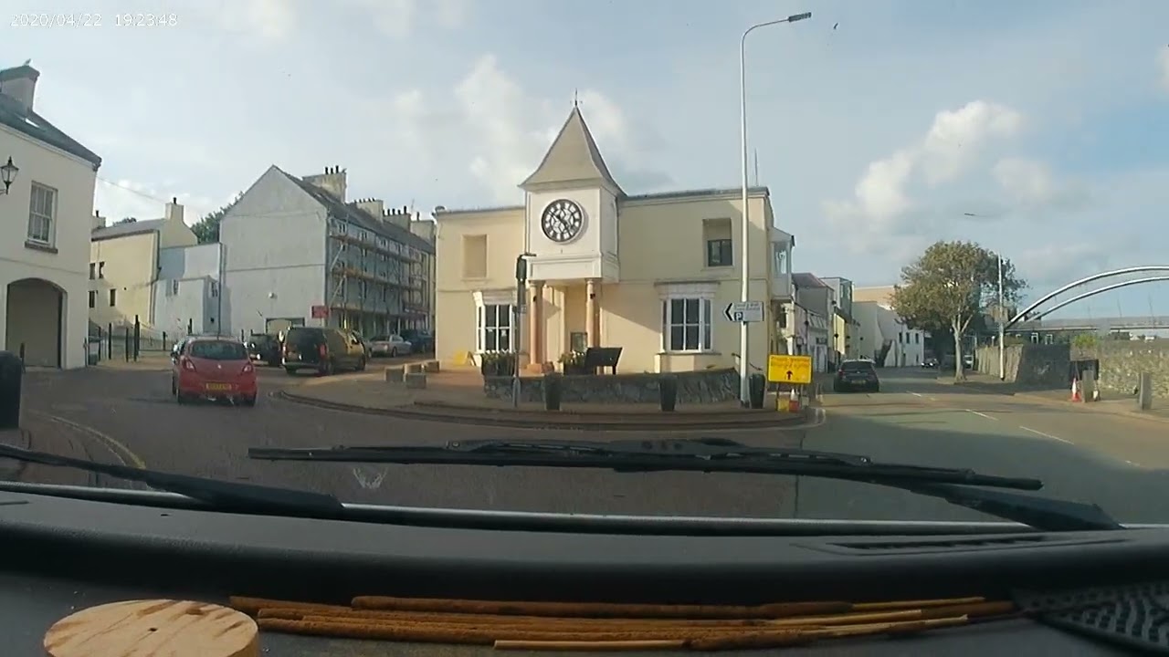 driving into Holyhead town centre /Welsh town