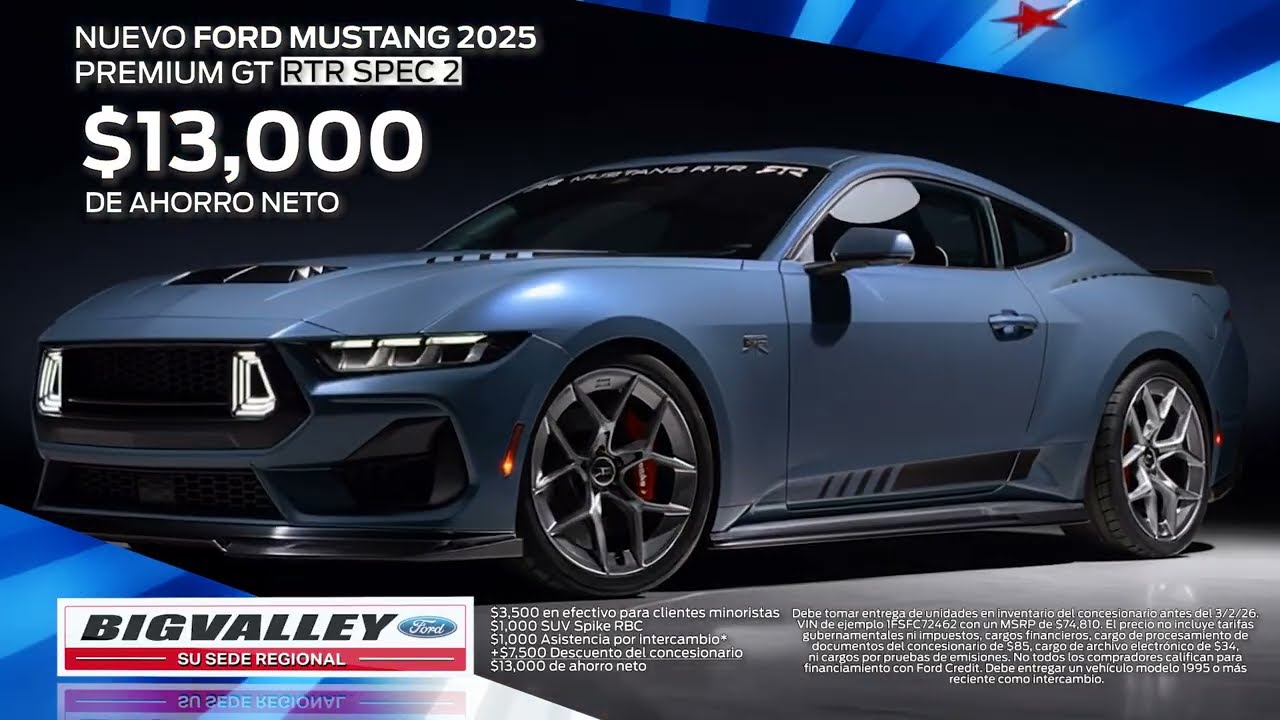 Mustang GT RTR Spec 2 🐎 $13,000 de Descuento