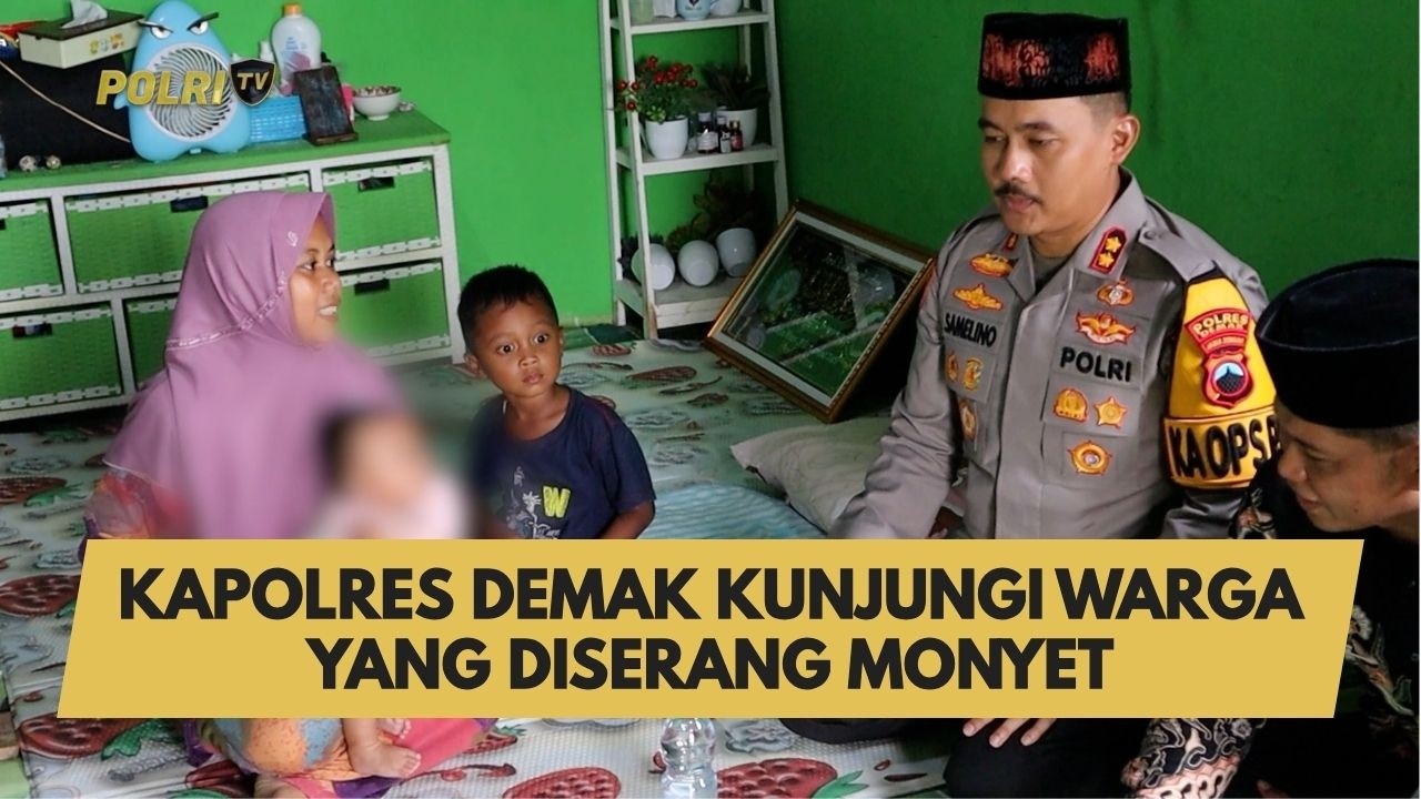 KAPOLRES DEMAK KUNJUNGI WARGA YANG DISERANG MONYET