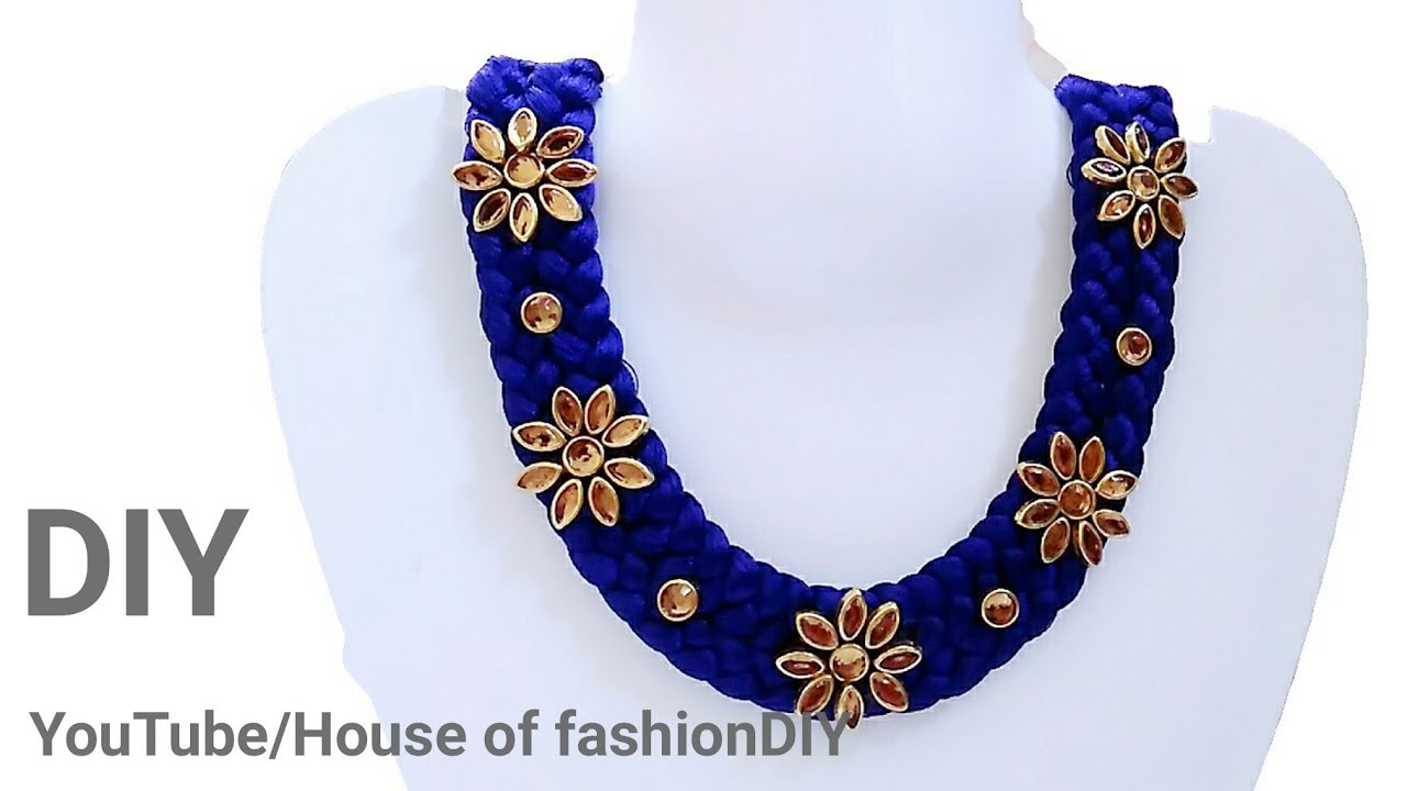 How To Make Silk Thread Necklace At Home..!