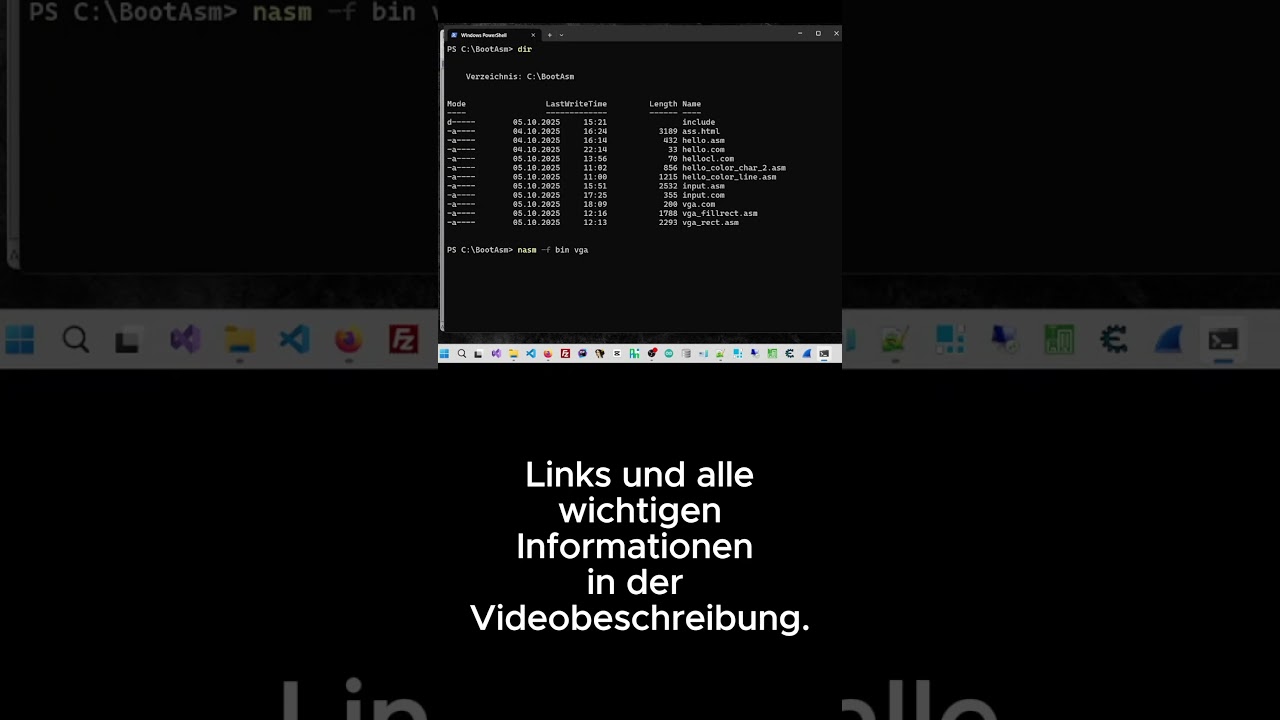 🖥️ VGA Grafik in MS DOS Assembler: 320x200 Pixel Rechteck zeichnen! 🎨