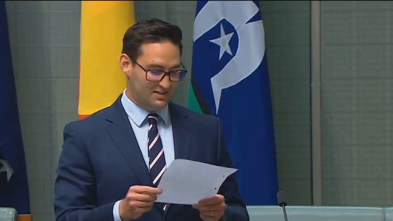Josh Burns performs poem in parliament