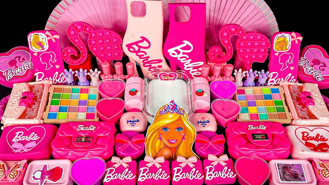 MEGA PINK BARBIE 🎀 2 Hours Satisfying Slime ASMR | BARBIE Mixing Random Into Glossy Slime New 2025