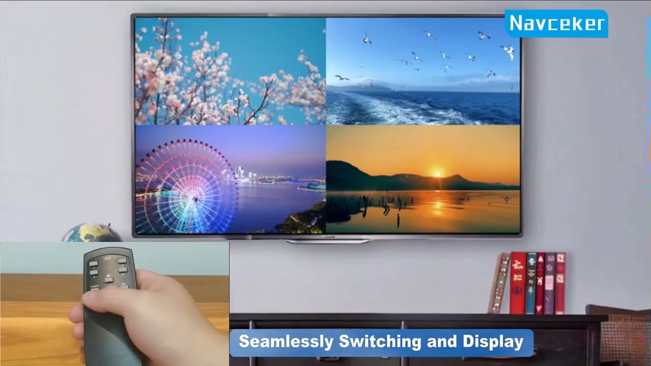 TOP Best 4x1 HDMI Quad Screen Multiviewer 4K Seamless Switch with 9 Display Mode for Gaming Consoles