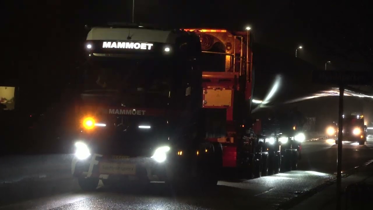 Common sight in Jutland, Denmark: Giant windmill transports