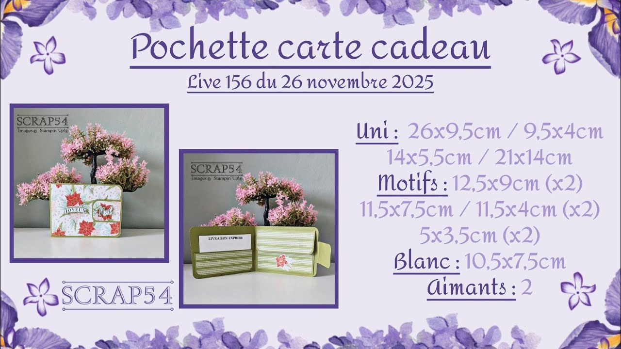 Live #156 Pochette pour carte cadeau  / Stampin'Up!