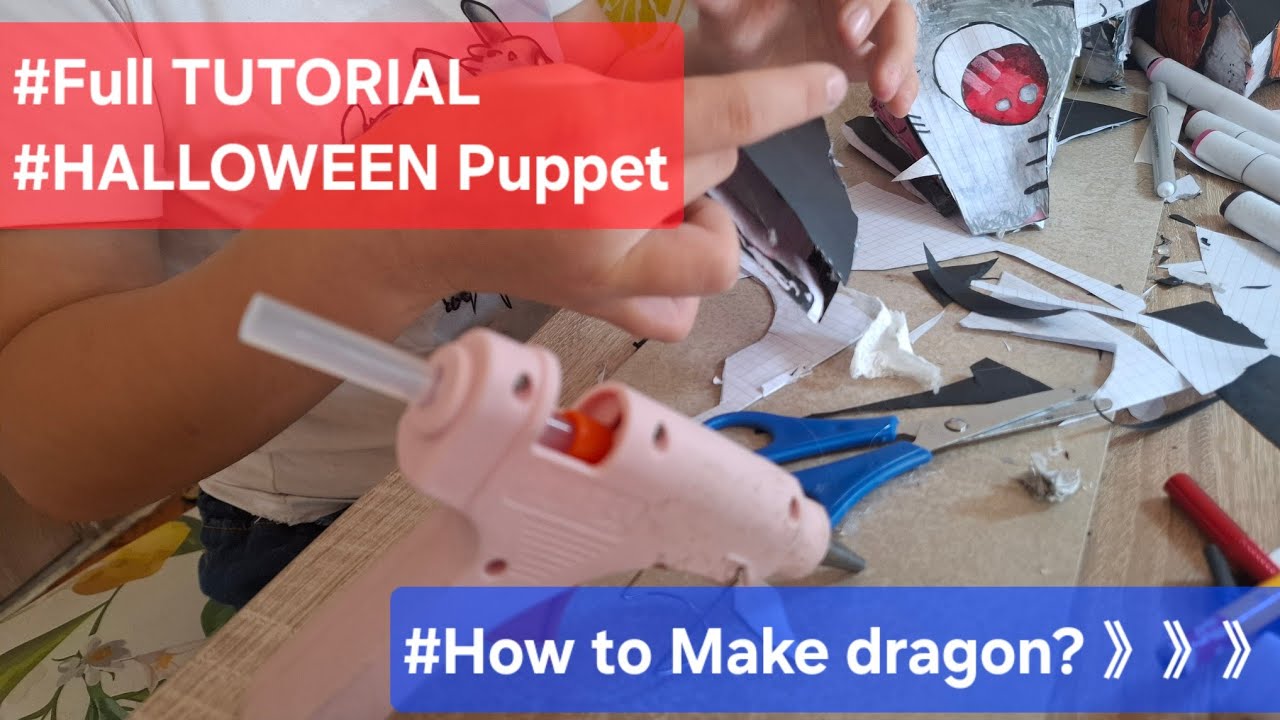 🕸🐲Full TUTORIAL🐲🕸 #puppetdragon #halloween #papercraft #dragonpuppeteer #dragon #paperdragon #DIY