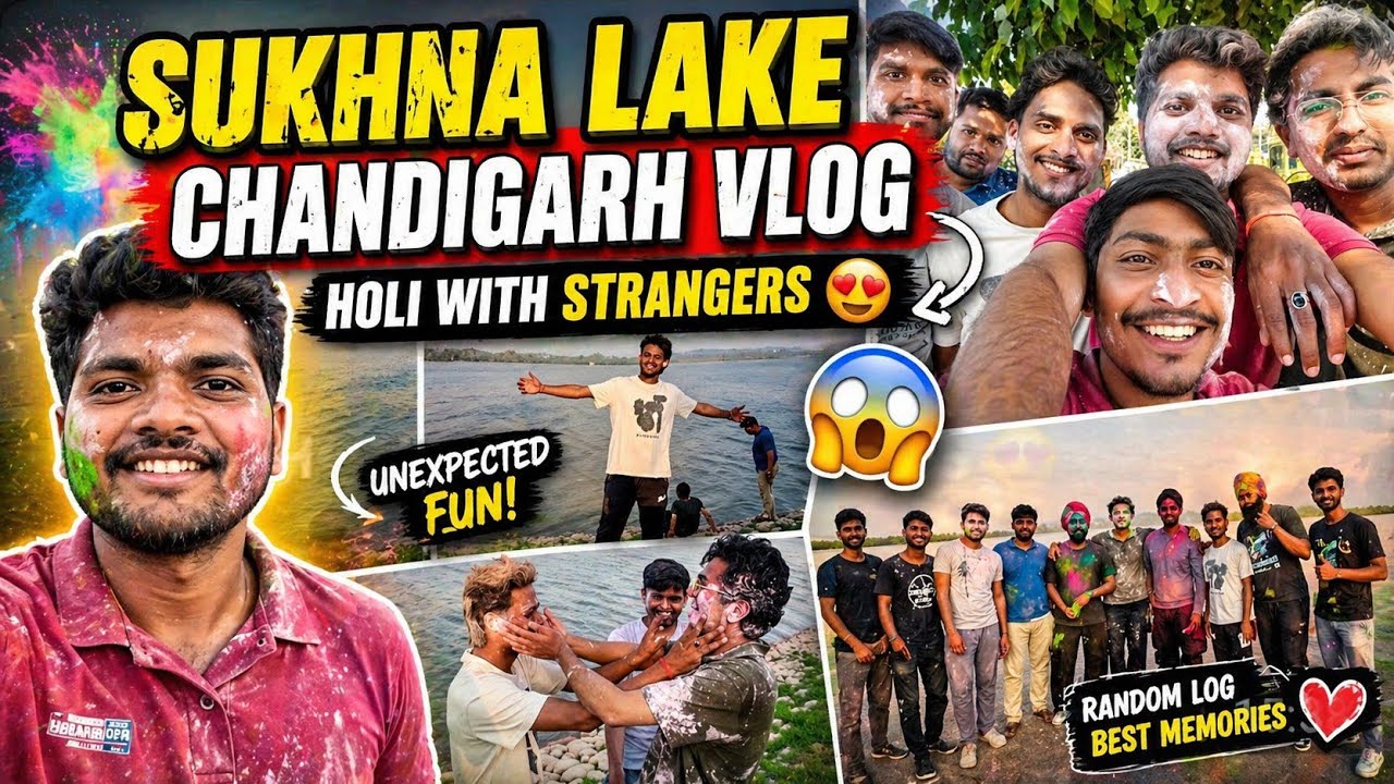 Sukhna Lake Chandigarh Holi Vlog | Holi with Strangers 😍 | Full Masti with Friends |