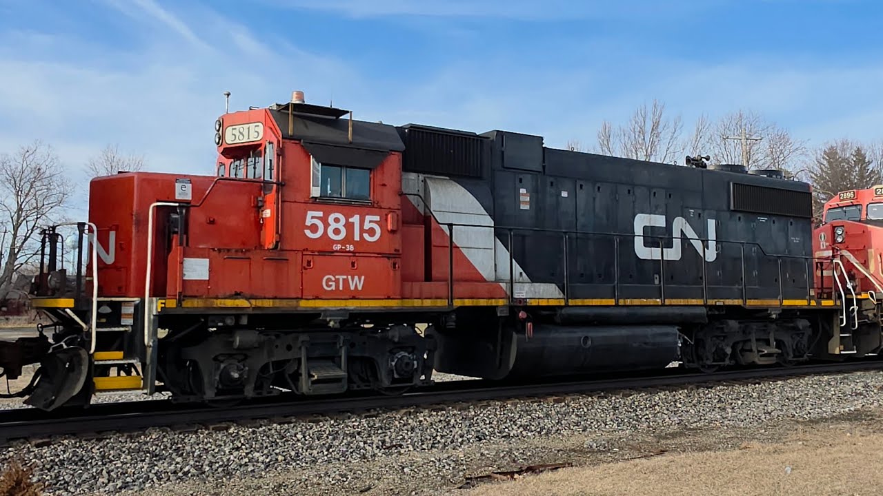 Canadian national eastbound A492 3871+2896+GTW 5815 Bancroft Michigan February 27 2026 