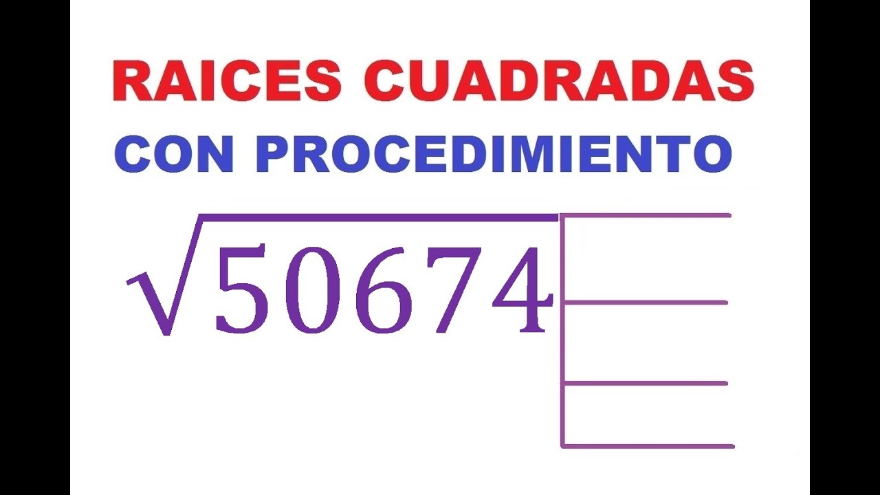 9) RAÍZ CUADRADA INEXACTA DE 5 CIFRAS (DÍGITOS). COMO SACAR LA RAÍZ CUADRADA. CON PROCEDIMIENTO.