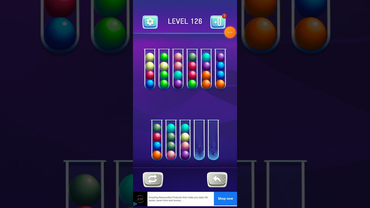 How to complete 124 to 127 Level ball sort puzzle color sort Game Latest tricks 2023