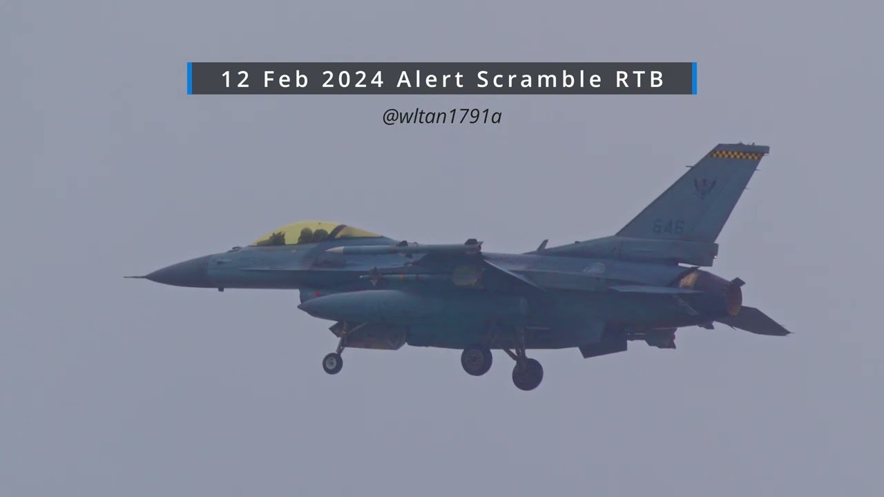 2 F-16s scrambled on 12 Feb '24 #airforce #thersaf #singaporeairforce #f16 #scramble #fighterjet
