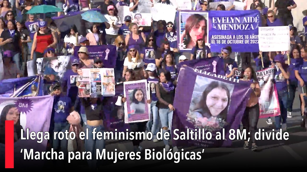 Llega roto el feminismo de Saltillo al 8M; divide ‘Marcha para Mujeres Biológicas’