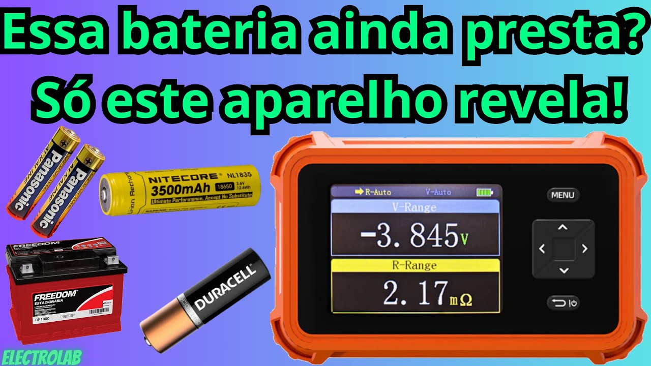 🔋 Testador Fiizreal PBRM-1! Baterias, Resistência interna E AINDA É UM MILIOHMÍMETRO! Vale a pena?⚡