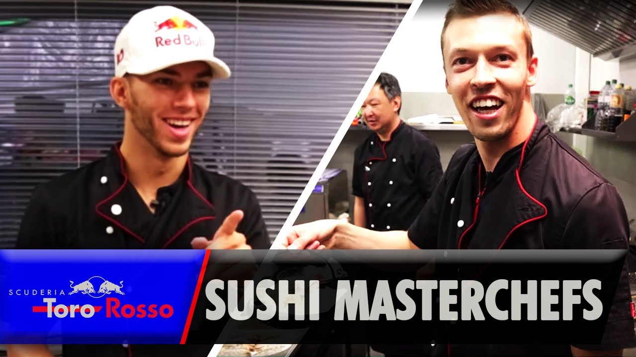 Sushi Masterclass! Pierre Gasly & Daniil Kvyat Cook for Honda