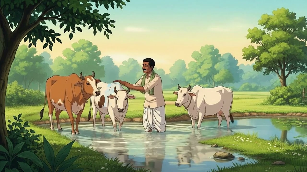 A Peaceful Day of an Indian Farmer 🌾  Ghibli Style Animation