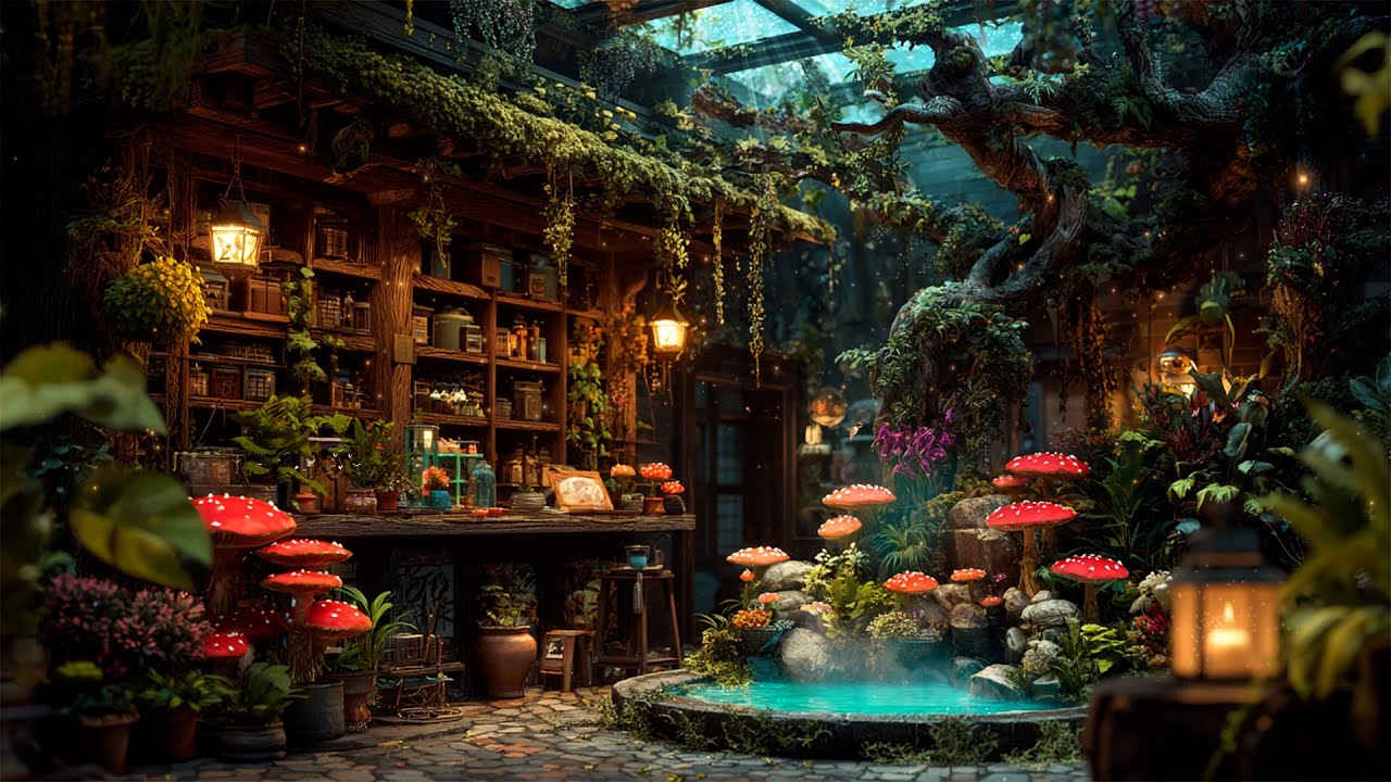 Relax and Enjoy w/ Magic Ethereal Exotic Spa Plant Shop Music 🌺 Escape Reality ~ Relieve Anxiety