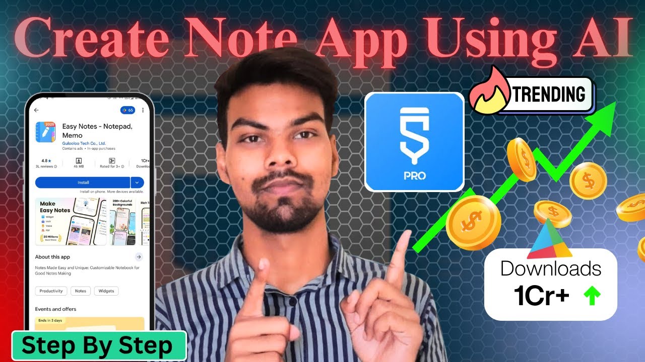 📱 Create AI Note App in Sketchware Pro 💡 | Earn 💰 from 1Cr+ Downloads 🚀 | Step-by-Step Tutorial 🔥