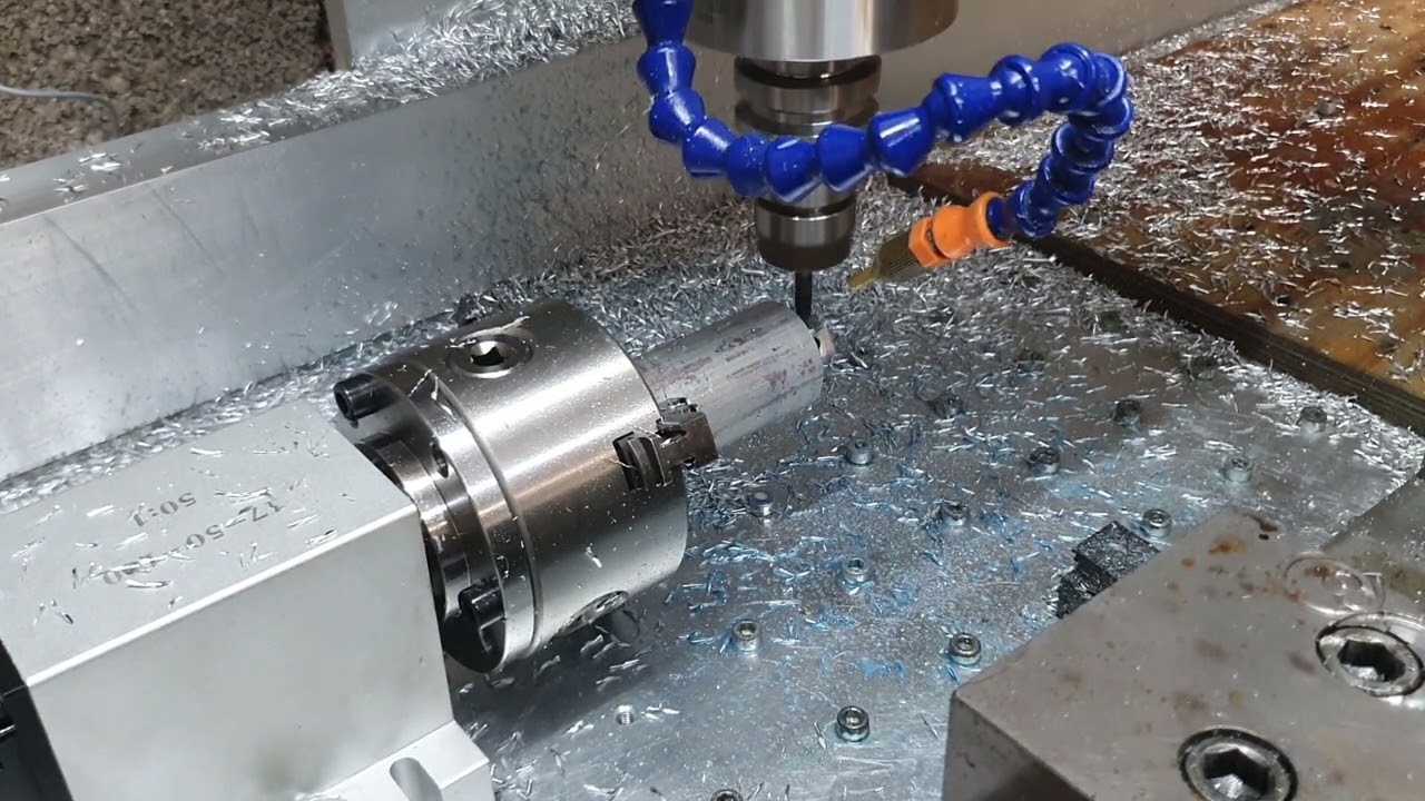 RattmMotor 4th Axis Harmonic Aluminium AW7075 Milling on my DIY CNC
