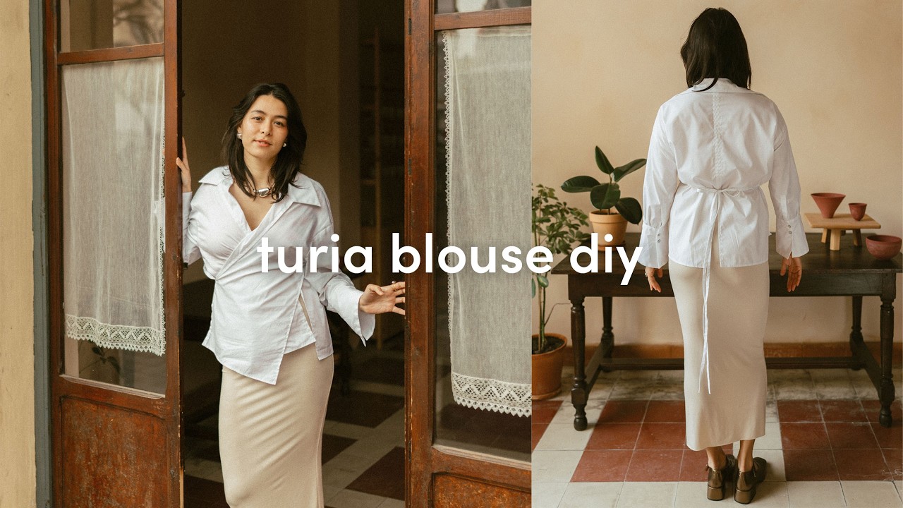 Wrap Blouse DIY Turia | Blouse sewing tutorial,  How to sew a sleeve placket