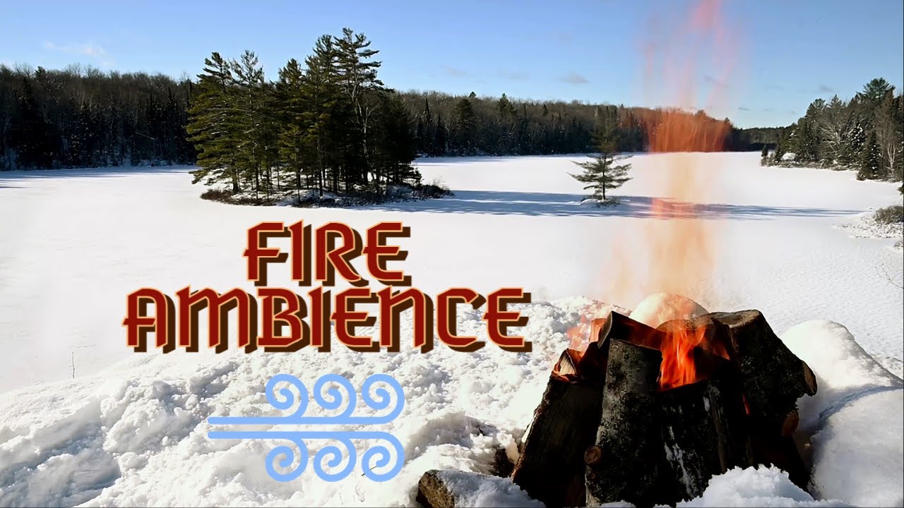 Crackling Winter Campfire 🔥🏔️🌲 4K | 1 Hour of Fire, Wind & Forest Ambience for Study & Relaxation
