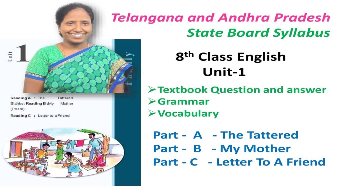8th Class English Unit- 1 ( A,B & C) Textual Comprehension , Grammar and Vocabulary TS & AP SSC