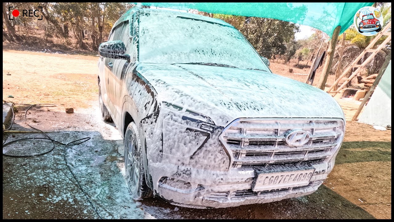 Hyundai Creta Foam Wash  2023 II Deep Cleaning { Exterior & Interior }