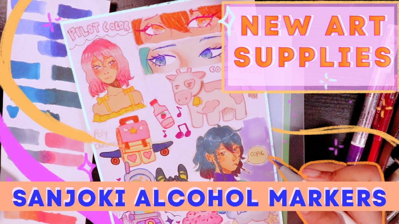 Sanjoki Alcohol Markers - First Impressions? || Unboxing and Doodles ☆