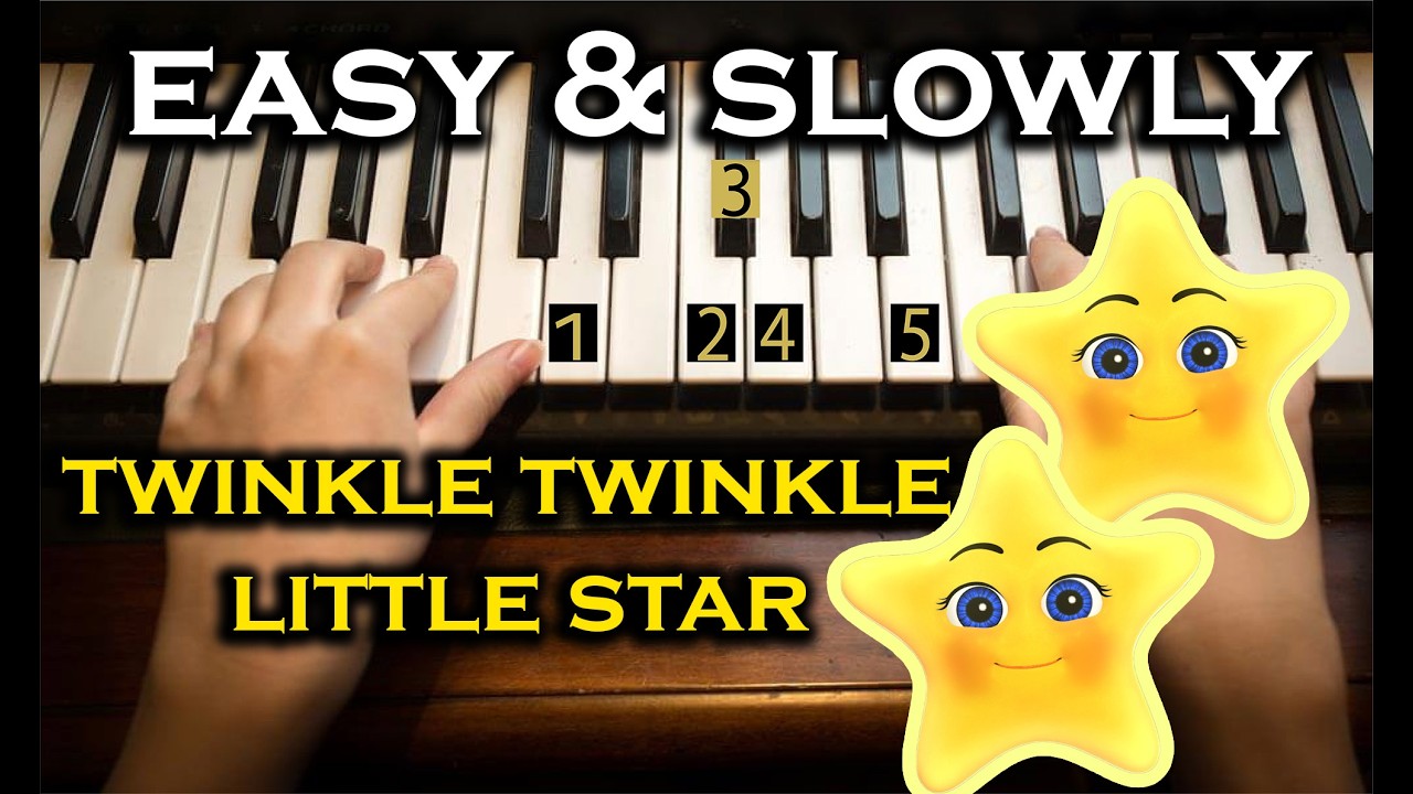 Easy & slowly Piano Tuto | Twinkle Twinkle Little Star | Beginner Piano - Number Notes