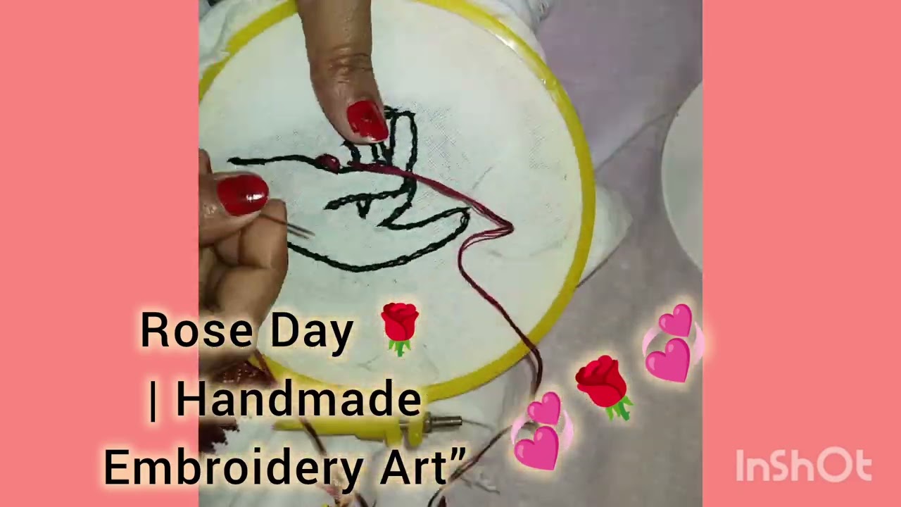 Rose Day Embroidery 🌹 Step By Step Handmade Art | Love In Every Stitch”