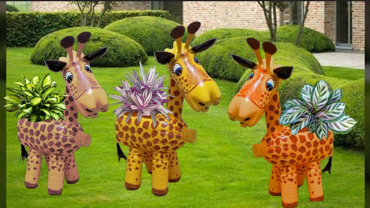 Girafinha de Galão e garrafa Pet