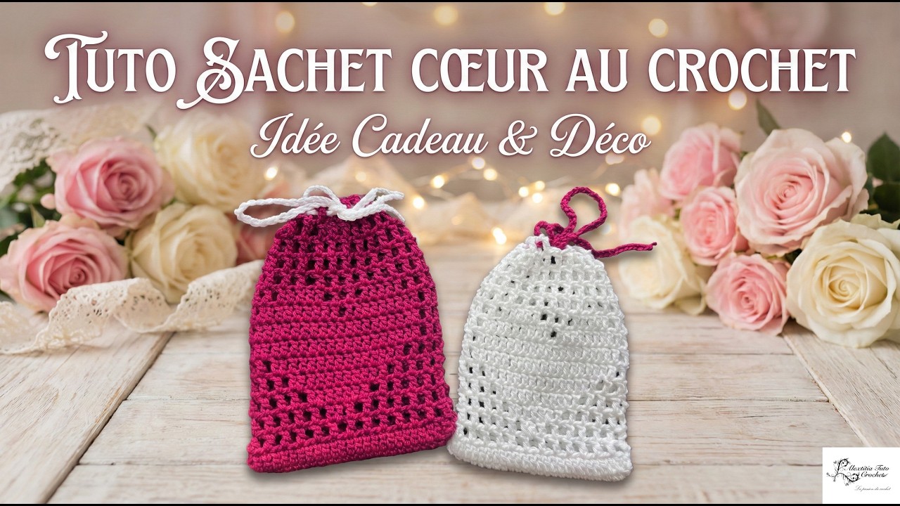 Tuto sachet, pochette coeur au crochet