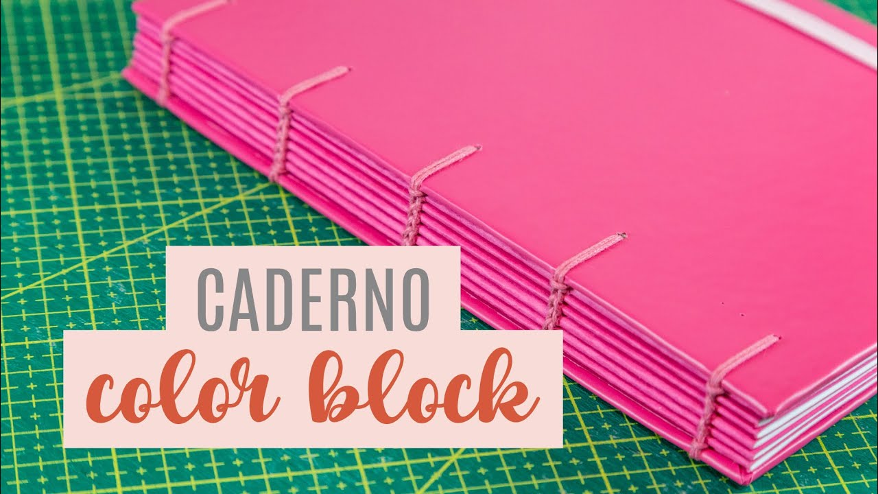 Caderno COLOR BLOCK com revestimento de PAPEL ADESIVO e costura COPTA | DATAS E PROJETOS