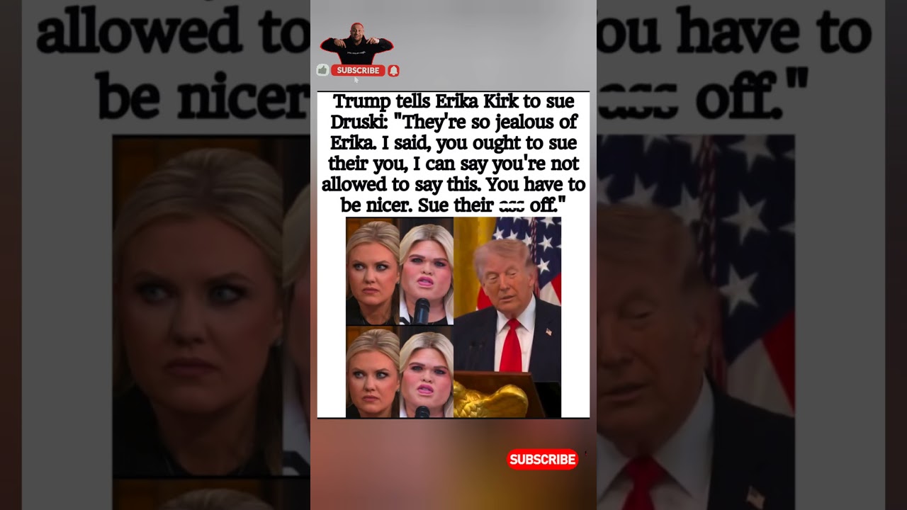 Donald Trump Tells Erika Kirk to Sue Druski 👀⚖️ #news #trending #shortvideo#viral #robkardashian