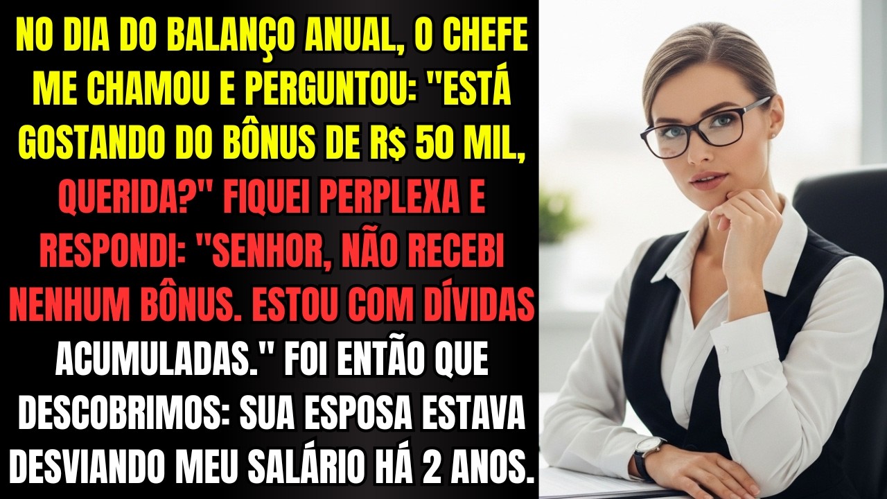 O chefe me perguntou sobre o bônus de R$ 50 mil. Descobrimos: sua esposa desviava meu salário.