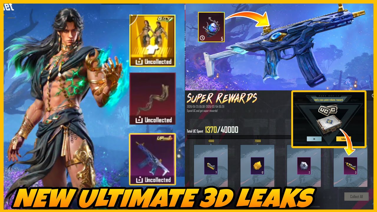NEW ULTIMATE 3D LEAKS | SUPER REWARDS IS KERE | UC UP EVENT IS HERE/FREE GEM TRICK | NEW M416 TRICK 