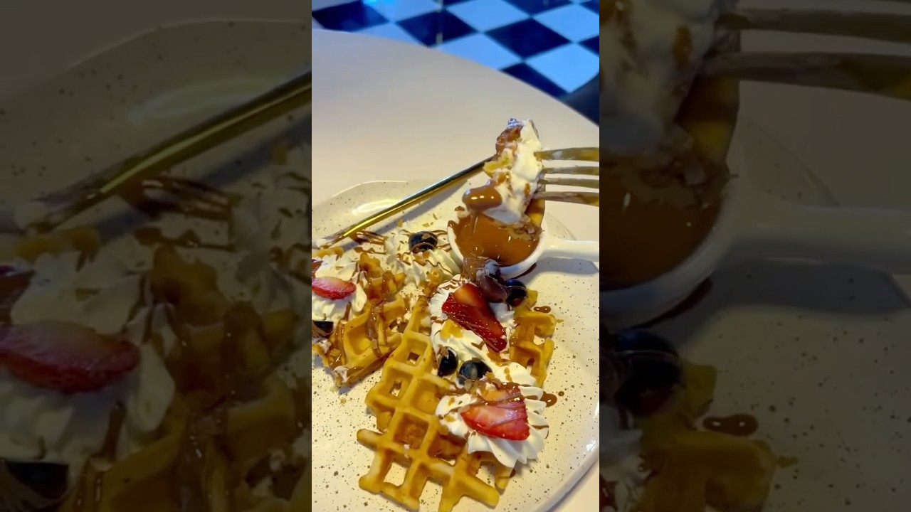 eggless waffle without waffle maker | just 2 ingredients #waffle #homebaker #wafflemaker #foodie