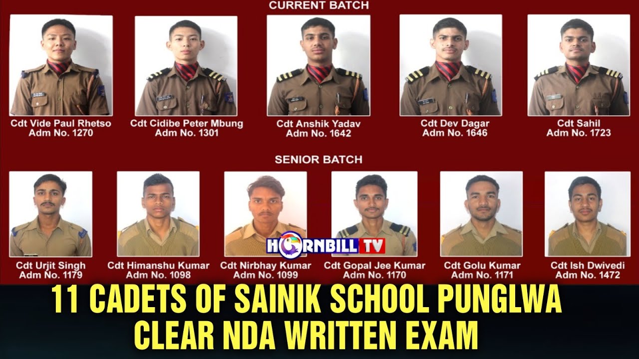 11 CADETS OF SAINIK SCHOOL PUNGLWA CLEAR NDA WRITTEN EXAM