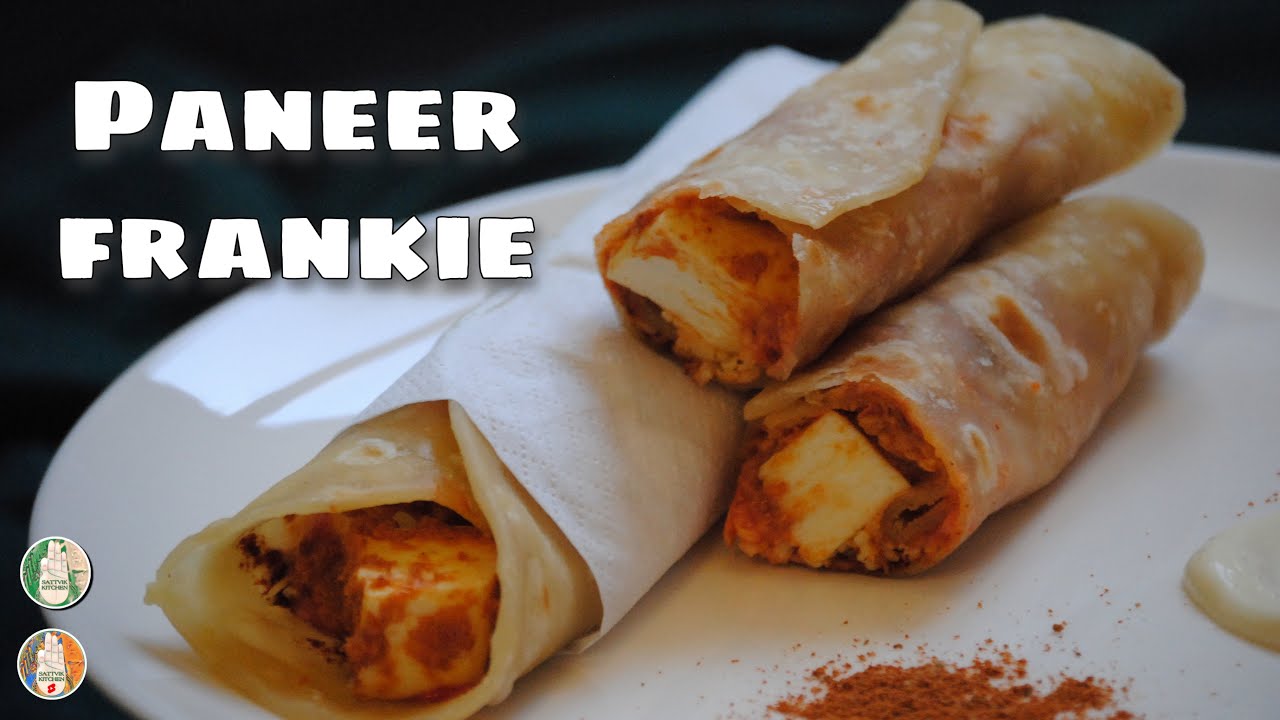 Paneer Frankie recipe No Onion No Garlic पनीर फ्रेंकी with Frankie Masala - Sattvik Kitchen
