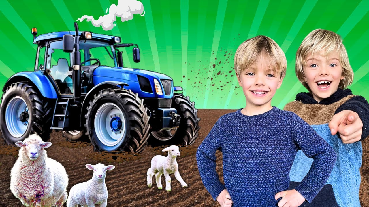 Приключение на тракторе и маленькие ягнята 🐑 🚜