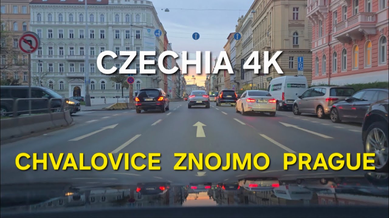 Driving in Czechia: From Chvalovice to Prague | 4K
