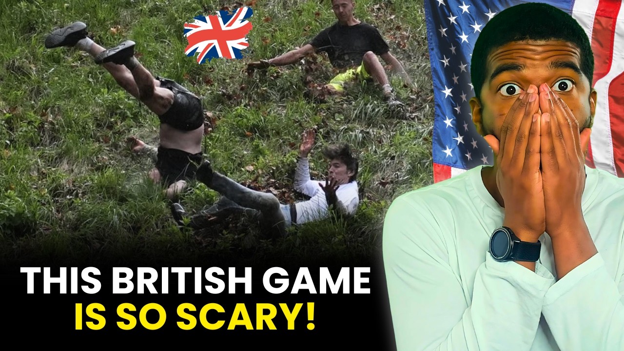 Thrills and Spills During UK Cheese Rolling Contest 2024 | American Reacts